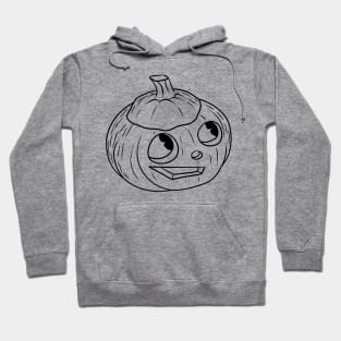 Cute Happy Halloween Black Line Jack O' Lantern Hoodie